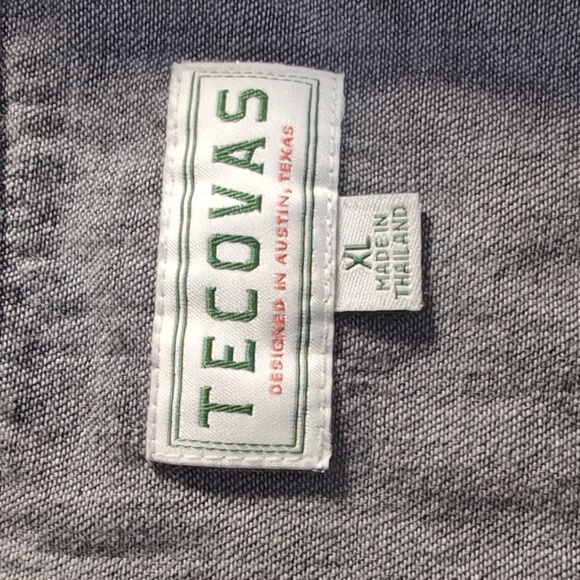 Tecovas Denim Pearl Snap Long Sleeve Western Shirt Size XL in Steel Gray - Picture 3 of 11